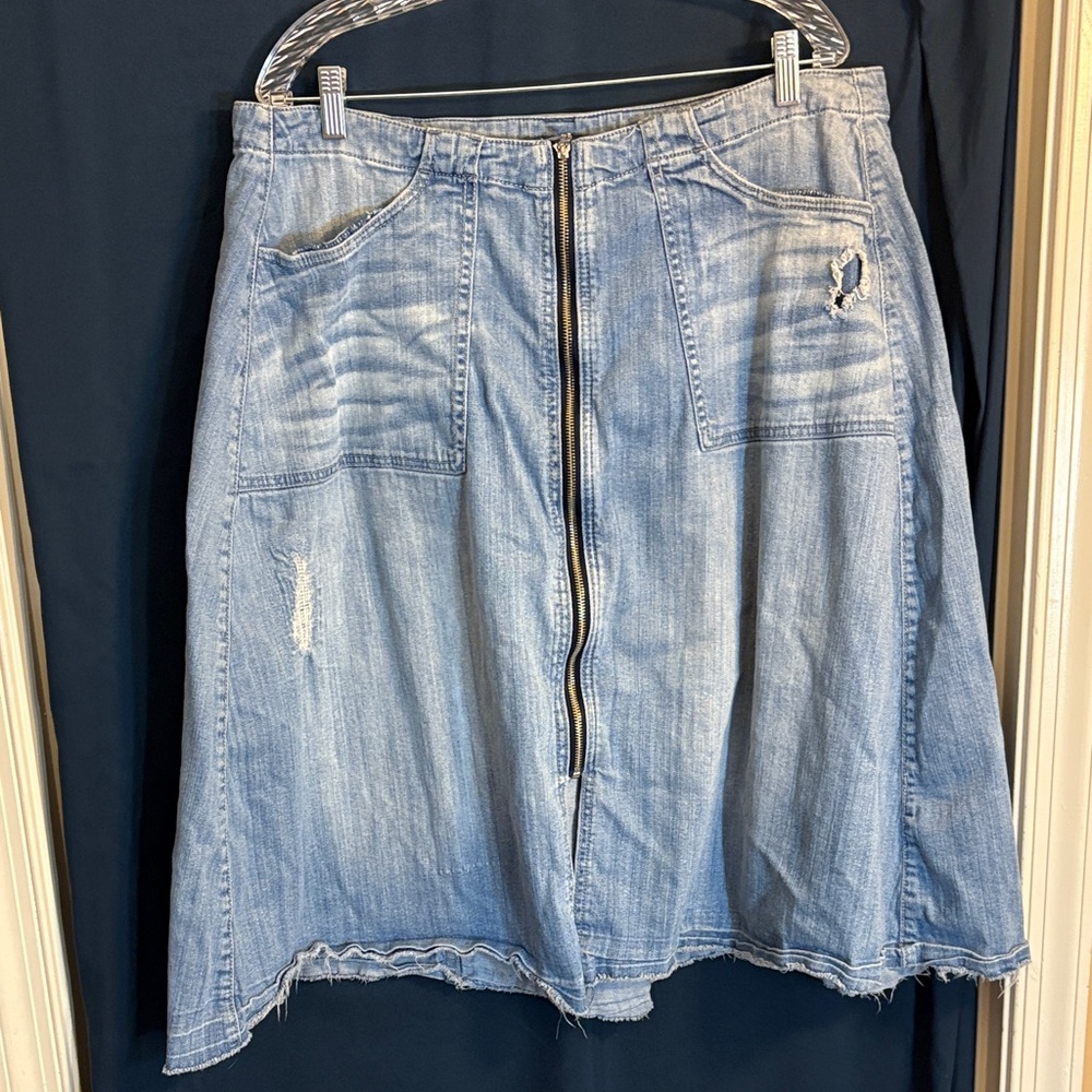 Lane Bryant Light Blue Denim A-Line Skirt